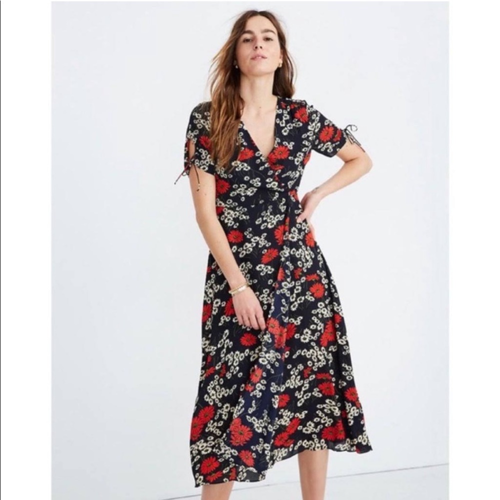 Madewell Peakaboo Sleeve Midi Dress